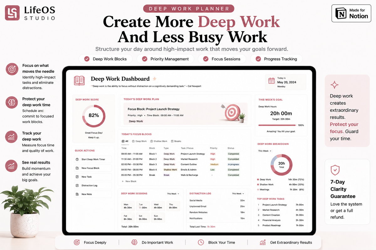 Focus & Dopamine Planner – ADHD Notion Template