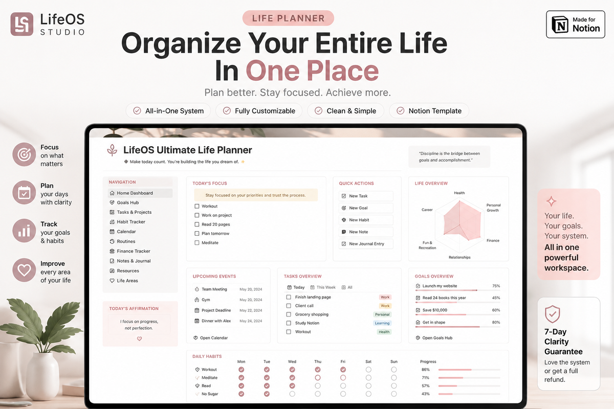Notion Life Planner – Productivity & Daily Planning Template
