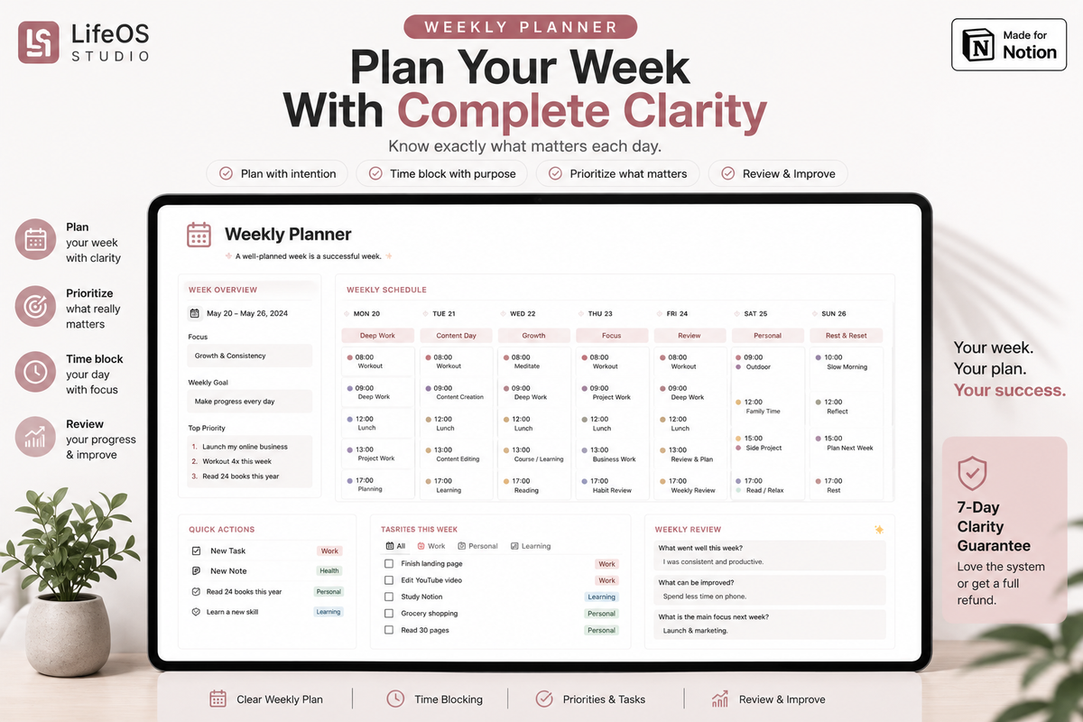Notion Life Planner – Productivity & Daily Planning Template